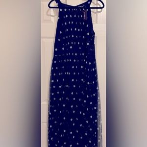 Plus Size Maxi Dress with Mesh Overlay Size 2X